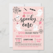 spooky one 誕生日招待状 - 女の子(ピンク) 招待状 (正面)