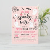 spooky one 誕生日招待状 - 女の子(ピンク) 招待状 (スタンド正面)