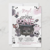 Spooky One 1st Birthday Halloween 招待状 (正面)