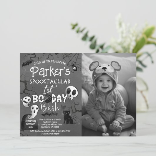 Spooky One Blue Ghost Halloween 招待状 (スタンド正面)