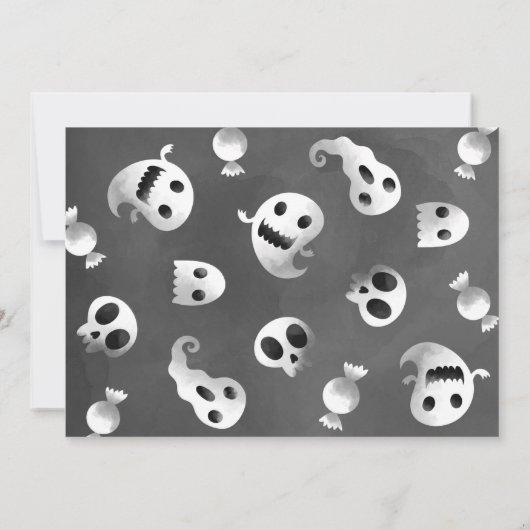 Spooky One Blue Ghost Halloween 招待状 (裏面)