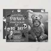 Spooky One Blue Ghost Halloween 招待状 (正面/裏面)