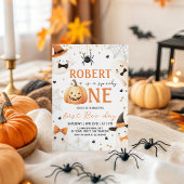 Spooky One Boy First Birthday Invite 招待状
