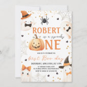 Spooky One Boy First Birthday Invite 招待状 (正面)
