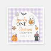 Spooky One Cute Ghost Halloween 1st Birthday Party スタンダードカクテルナプキン (正面)