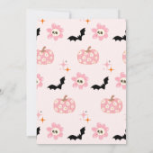 Spooky one cute ghost Pink girl first birthday 招待状 (裏面)