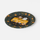 Spooky One Cute Halloween Birthday  ペーパープレート (アングル)