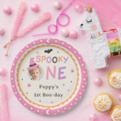 Spooky One Cute Halloween Ghost 1st Birthday ペーパープレート (パーティー)