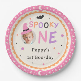 Spooky One Cute Halloween Ghost 1st Birthday ペーパープレート