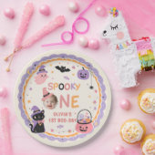 Spooky One Cute Halloween Ghost 1st Birthday ペーパープレート (パーティー)