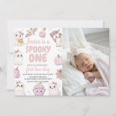 Spooky One First Birthday Photo Invite 招待状 (正面)