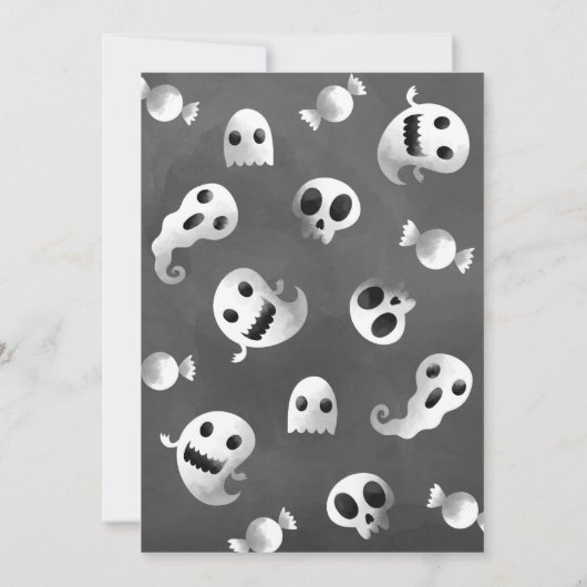 Spooky One Ghost Halloween Thank You Cards 招待状 (裏面)