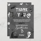 Spooky One Ghost Halloween Thank You Cards 招待状 (正面/裏面)
