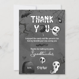 Spooky One Ghost Halloween Thank You Cards 招待状