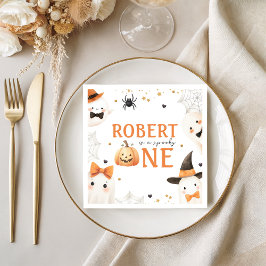 Spooky One Ghost Pumpkin Napkin スタンダードカクテルナプキン