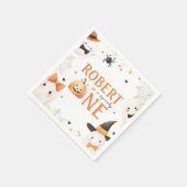 Spooky One Ghost Pumpkin Napkin スタンダードカクテルナプキン (角)