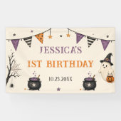 Spooky One Halloween 1st Birthday Girls Ghost 横断幕 (横)