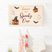 Spooky One Halloween 1st Birthday Girls Ghost 横断幕 (インサイチュ)
