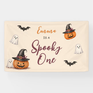 Spooky One Halloween 1st Birthday Girls Ghost 横断幕