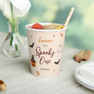 Spooky One Halloween 1st Birthday Girls Ghost 紙コップ