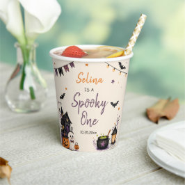 Spooky One Halloween 1st Birthday Girls Ghost 紙コップ