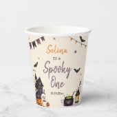 Spooky One Halloween 1st Birthday Girls Ghost 紙コップ (正面)
