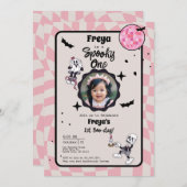 Spooky One Halloween 1st Birthday Photo Invitation 招待状 (正面/裏面)