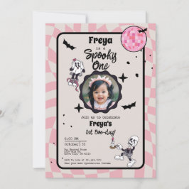 Spooky One Halloween 1st Birthday Photo Invitation 招待状