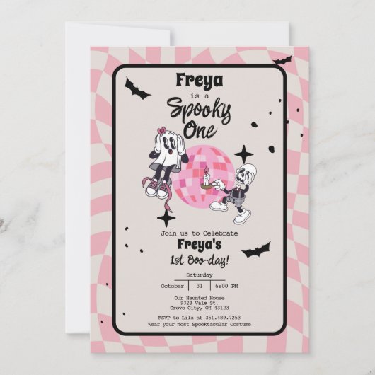 Spooky One Halloween First Birthday Invitation 招待状 (正面)