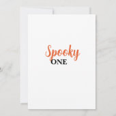 Spooky One Halloween Ghost pumpkin Birthday Party 招待状 (裏面)