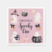 Spooky One Halloween Girl 1st Birthday Party スタンダードカクテルナプキン (正面)