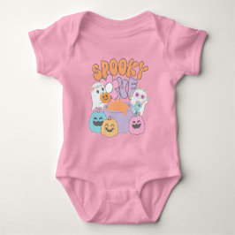 Spooky One Hippie Halloween Ghost ベビーボディスーツ