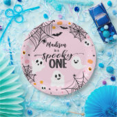 Spooky One Pink Halloween Ghost ペーパープレート (パーティー)