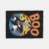 Spooky Orca Costume On Boo Orca Halloween  フリースブランケット (正面(横))