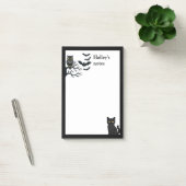 Spooky owl, bats and black cat ポストイット (オフィス)