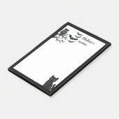 Spooky owl, bats and black cat ポストイット (アングル)