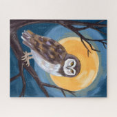 Spooky Owl | Full Moon Happy Halloween ジグソーパズル (横)