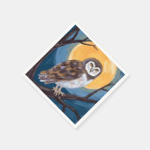 Spooky Owl | Full Moon Happy Halloween スタンダードカクテルナプキン (角)