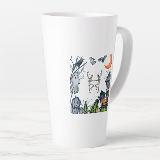 Spooky Party Frame tee shirt カフェラテマグ (右アングル)