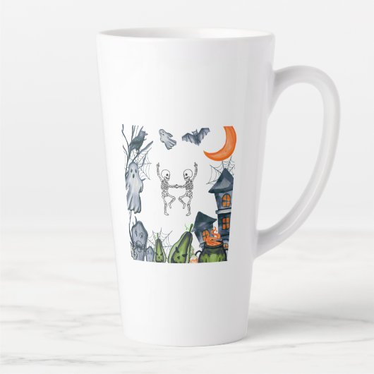 Spooky Party Frame tee shirt カフェラテマグ (右)