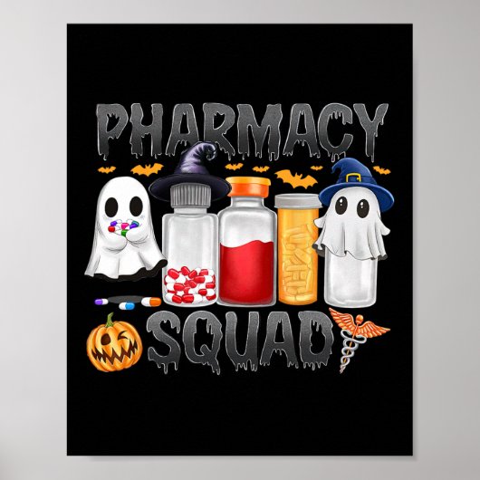 Spooky Pharmacy Squad Ghost Pills Pharmacist Tech  ポスター (正面)