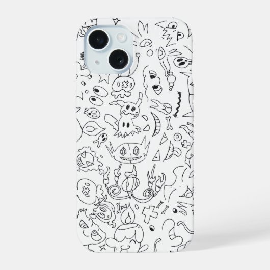 Spooky Pokémon Doodle Case iPhone 15ケース (裏面)