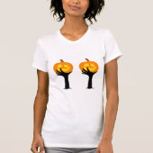 Spooky Pumpkin Embrace – Halloween Tee for Women Tシャツ (正面)