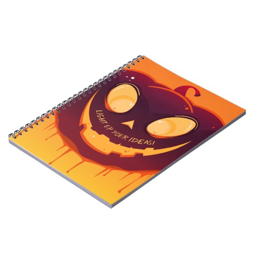Spooky Pumpkin Face Halloween Spiral Notebook ノートブック (左側)