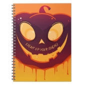 Spooky Pumpkin Face Halloween Spiral Notebook ノートブック (正面)