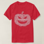 Spooky Pumpkin Face Halloween Wordcloud Tシャツ (デザイン正面)