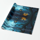 Spooky Pumpkin & Ghost Wrapping Paper for Parties ラッピングペーパー (アンロールド)