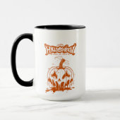 spooky pumpkin Halloween white orang マグカップ (左)