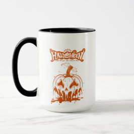 spooky pumpkin Halloween white orang マグカップ