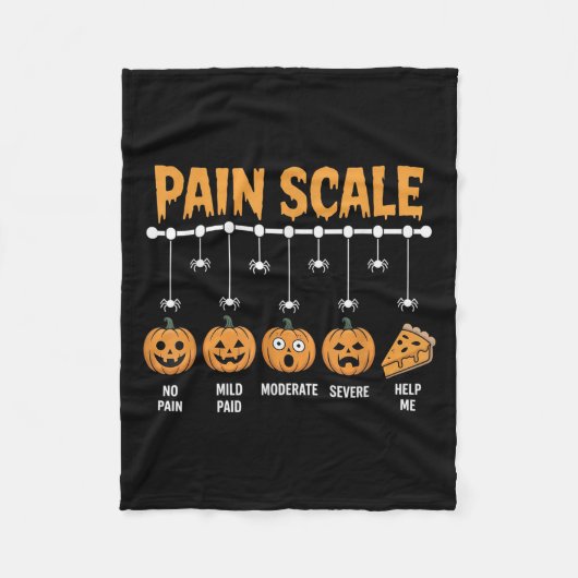 Spooky Pumpkin Pain Scale Trauma Nurse Triage Hall フリースブランケット (正面)